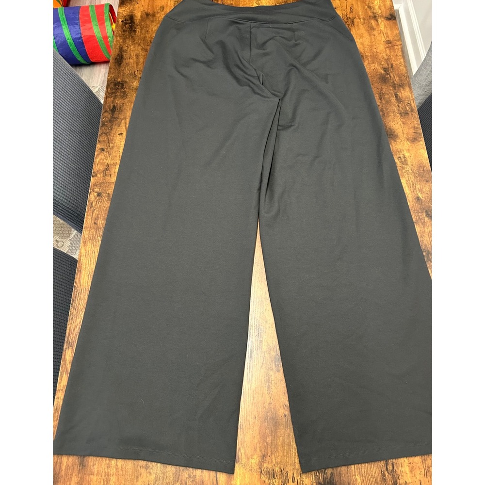 Eileen Fisher Grey Tencel Lyocell Blend Wide Leg Pull On Pants Womens Large NWT